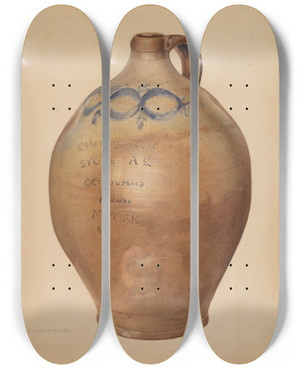 Triptych art skateboard deck of George Loughridge Jug_3 by George Loughridge (20-)