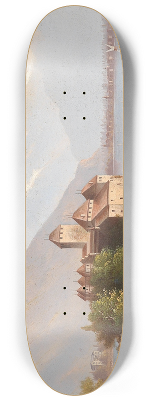 Hubert Sattler - Blick auf Schloss Chillon am Genfer See 8.25 inch art skate deck Hubert Sattler - Blick auf Schloss Chillon am Genfer See 8.25 inch art skate deck
