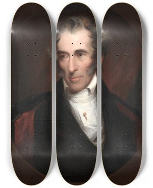 Triptych art skateboard deck of John Neagle Martin Luther Hurlbut by John Neagle (1796-1865)