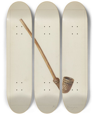 Triptych art skateboard deck of Manuel G Runyan Pipe by Manuel G Runyan