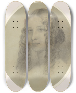 Triptych art skateboard deck of Francis Alexander Ellen Home Willis by Francis Alexander (1800-1880)