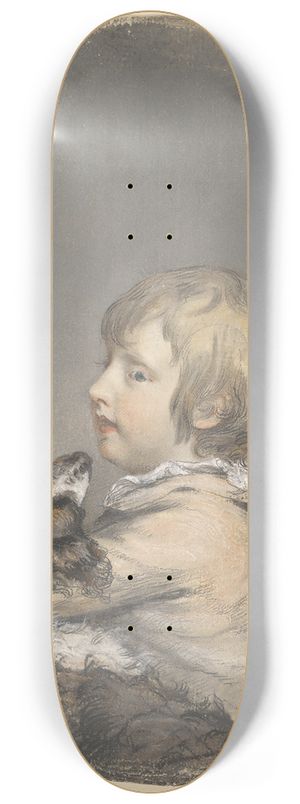 Hugh Douglas Hamilton - William Evelyn of St Clere, Kent, Holding a Spaniel 8.25 inch art skate deck