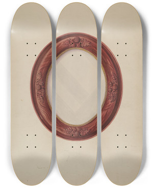 Triptych art skateboard deck of Helen Mccollum Elliptical Picture Frame by Helen Mccollum