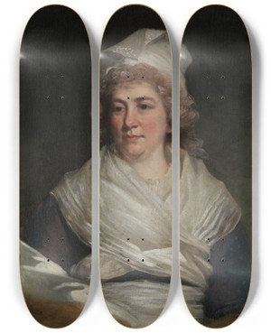 Triptych art skateboard deck of John Hoppner Mrs Richard Bache Sarah Franklin 17431808 by John Hoppner (1758-1810)