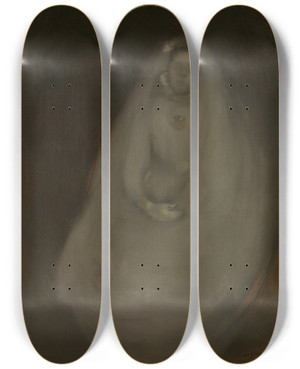 Triptych art skateboard deck of Eugne Carriere The First Communion by Eugene Carriere (1849-1906)