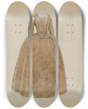 Triptych art skateboard deck of Bessie Forman Wedding Dress_1 by Bessie Forman