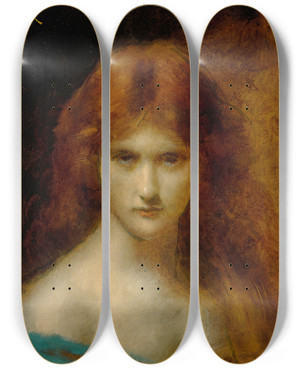 Triptych art skateboard deck of Jeanjacques Henner Judith by Jean-Jacques Henner (1829-1905)