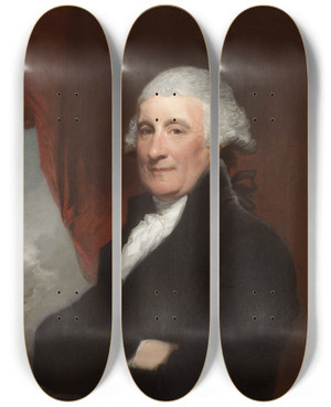 Triptych art skateboard deck of Gilbert Stuart Robert Liston by Gilbert Stuart (1755-1828)