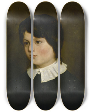 Triptych art skateboard deck of Emile Champmartin Charles Hugo Enfant by Emile Champmartin (1797-1883)