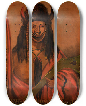 Triptych art skateboard deck of Alexander Davis Cooper Kishkekosh by Alexander Davis Cooper (1820-1895)