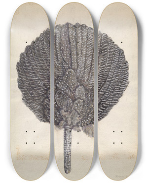 Triptych art skateboard deck of Edna C Rex Fan_2 by Edna C Rex (1893-1972)