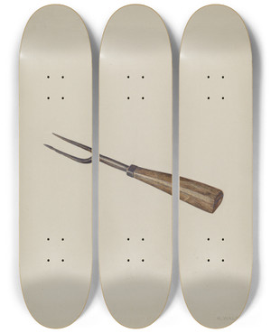 Triptych art skateboard deck of Alfred Walbeck Fork by Alfred Walbeck