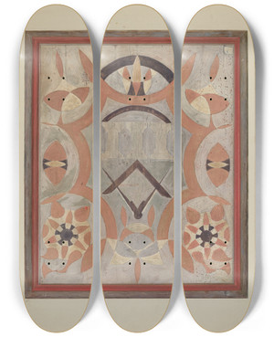 Triptych art skateboard deck of Edward F Engel Masonic Sign by Edward F Engel