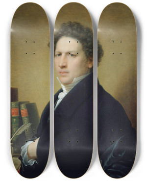 Triptych art skateboard deck of Johann Baptist Von Lampi The Elder Dr Von Bach by Johann Baptist Von Lampi The Elder (1751-1830)