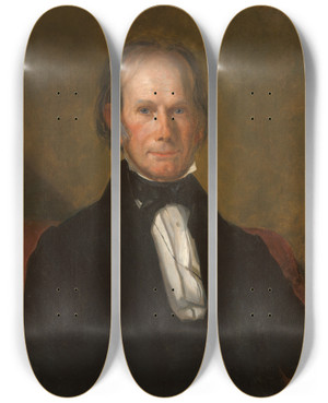 Triptych art skateboard deck of George Peter Alexander Healy Henry Clay by George Peter Alexander Healy (1813-1894)