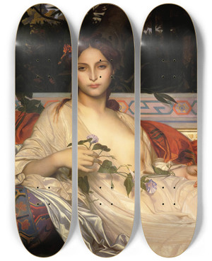 Triptych art skateboard deck of Alexandre Cabanel Albayde by Alexandre Cabanel (1823-1889)