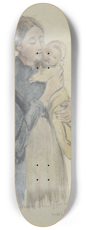 Hugo Kauffmann - Frau mit Kind auf dem Arm 8.25 inch art skate deck