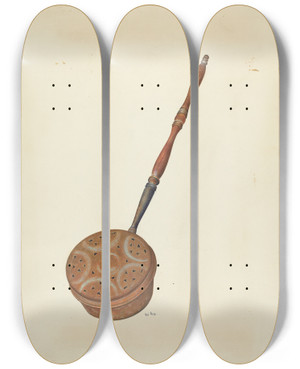 Triptych art skateboard deck of Ray Price Bed Warmer_1 by Ray Price (20-)