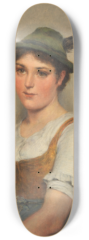 Hugo Kauffmann - Junges Mdel mit grnem Hut 8.25 inch art skate deck