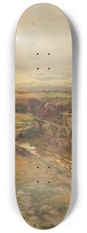 Hugo Mhlig - Horse cart on a hill 8.25 inch art skate deck