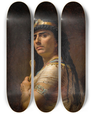 Triptych art skateboard deck of Frederick Arthur Bridgman An Egyptian Priest by Frederick Arthur Bridgman (1847-1928)