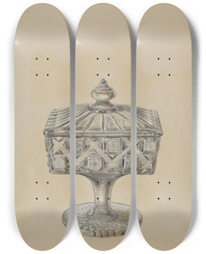 Triptych art skateboard deck of Ralph Atkinson Compote_1 by Ralph Atkinson (20-)