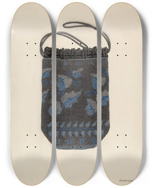 Triptych art skateboard deck of Frank C Barks Bag_1 by Frank C Barks