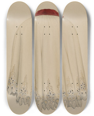 Triptych art skateboard deck of Edward Bashaw Cape by Edward Bashaw