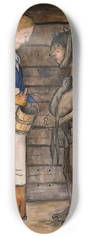 Hugo Simberg - The Farmers Wife And Poor Devil 8.25 inch art skate deck