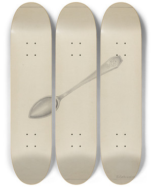 Triptych art skateboard deck of Erwin Schwabe Silver Spoon_2 by Erwin Schwabe