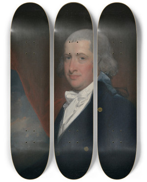 Triptych art skateboard deck of Gilbert Stuart Joseph Anthony Jr by Gilbert Stuart (1755-1828)