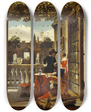 Triptych art skateboard deck of Dutch School The Terrace by Dutch School