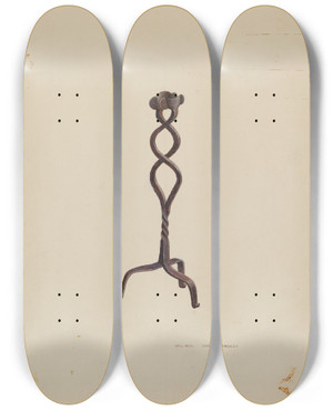 Triptych art skateboard deck of John Petrucci Rush Holder by John Petrucci