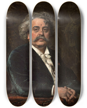 Triptych art skateboard deck of Fernand Cormon Portrait De Carrierbelleuse by Fernand Cormon (1845-1924)