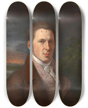 Triptych art skateboard deck of Charles Willson Peale Rembrandt Peale by Charles Willson Peale (1741-1827)