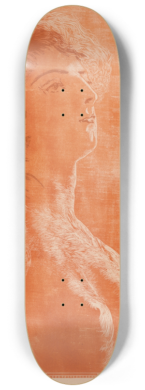 Huib Luns - Portret van een vrouw met ontbloot bovenlijf 8.25 inch art skate deck