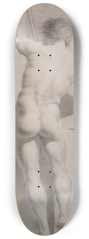 H.W. Bissen - Stende model. Set fra ryggen. Stav i venstre hnd 8.25 inch art skate deck