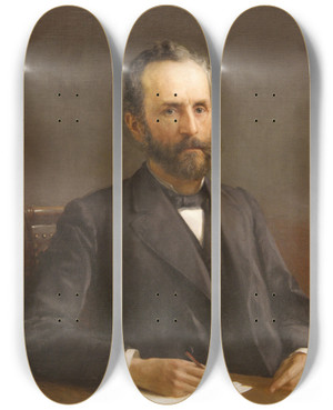 Triptych art skateboard deck of Charles T Webber Major General Manning Ferguson Force_2 by Charles T Webber (1825-1911)