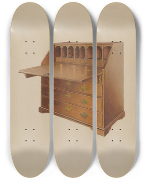 Triptych art skateboard deck of Albert Ryder Desk by Albert Ryder