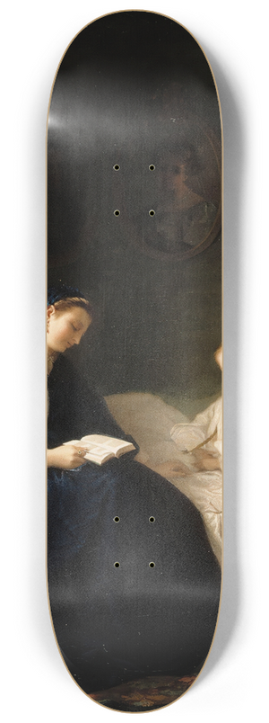 Ida Silfverberg - Mother Reading To Her Sick Child 8.25 inch art skate deck Ida Silfverberg - Mother Reading To Her Sick Child 8.25 inch art skate deck