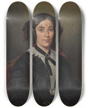 Triptych art skateboard deck of Carl Stefan Bennet Margaret Seton 18051870 by Carl Stefan Bennet (1755-1824)