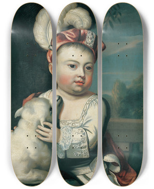 Triptych art skateboard deck of John Singleton Copley John Greenleaf by John Singleton Copley (1738-1815)