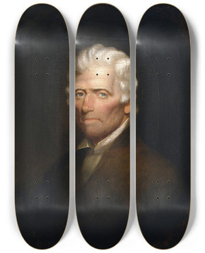 Triptych art skateboard deck of Chester Harding Daniel Boone by Chester Harding (1792-1866)