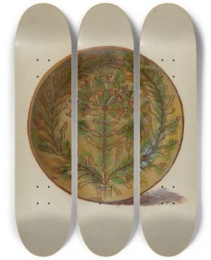 Triptych art skateboard deck of Eugene Shellady Pa German Plate_8 by Eugene Shellady