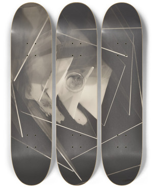 Triptych art skateboard deck of Man Ray Planes by Man Ray (1890-1976)