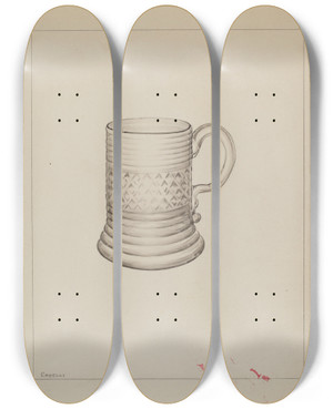 Triptych art skateboard deck of Giacinto Capelli Mug_3 by Giacinto Capelli (20-)