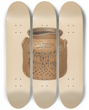 Triptych art skateboard deck of Giacinto Capelli Pot by Giacinto Capelli (20-)