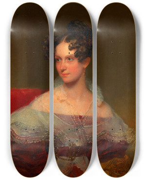 Triptych art skateboard deck of Moritz Michael Daffinger Katharina Arthaber by Moritz Michael Daffinger (1790-1849)