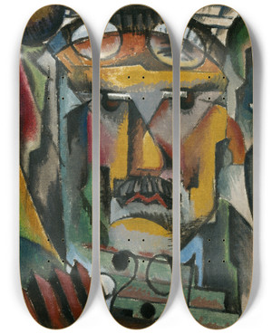 Triptych art skateboard deck of Man Ray Alfred Stieglitz by Man Ray (1890-1976)