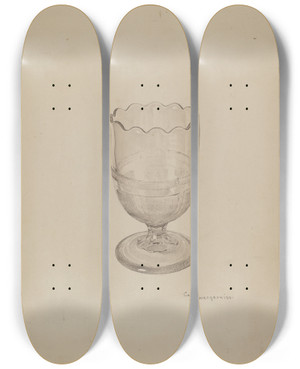 Triptych art skateboard deck of Carl Buergerniss Spoon Holder by Carl Buergerniss (20-)